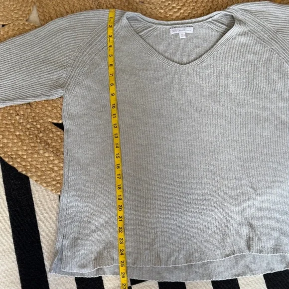 Bare Knitwear V-Neck Sweater in Light Gray - Picture 6 of 11
